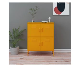 Ντουλάπι Αποθήκευσης, Κίτρινο Μουστάρδας, 80x35x101.5 εκ., Ατσάλι