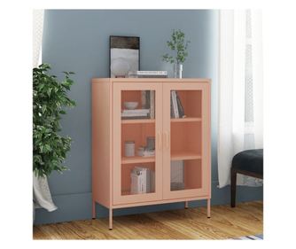 Ντουλάπι Αποθήκευσης, Ροζ, 80x35x101.5 εκ., Ατσάλι