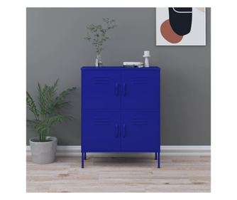 Ντουλάπι Αποθήκευσης, Μπλε Ναυτικό, 80x35x101.5 εκ., Ατσάλι