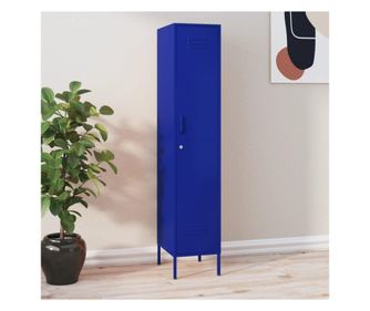 Ντουλάπι, μπλε ναυτικό, 35x46x180 εκ., ατσάλι