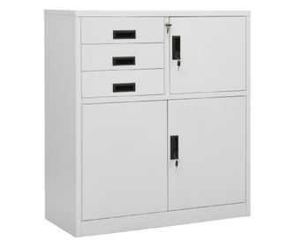 Uredski ormar, svijetlosiva, 90x40x102 cm, čelik