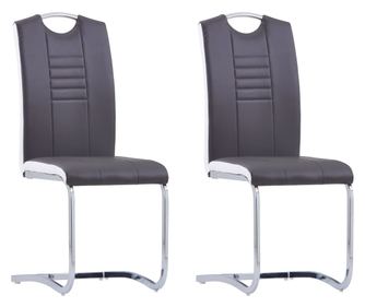 Konzolové jídelní židle 2 ks šedé umělá kůže