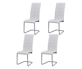 Konzolové jídelní židle 4 ks bílé umělá kůže