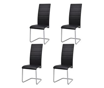 Konzolové jídelní židle 4 ks černé umělá kůže