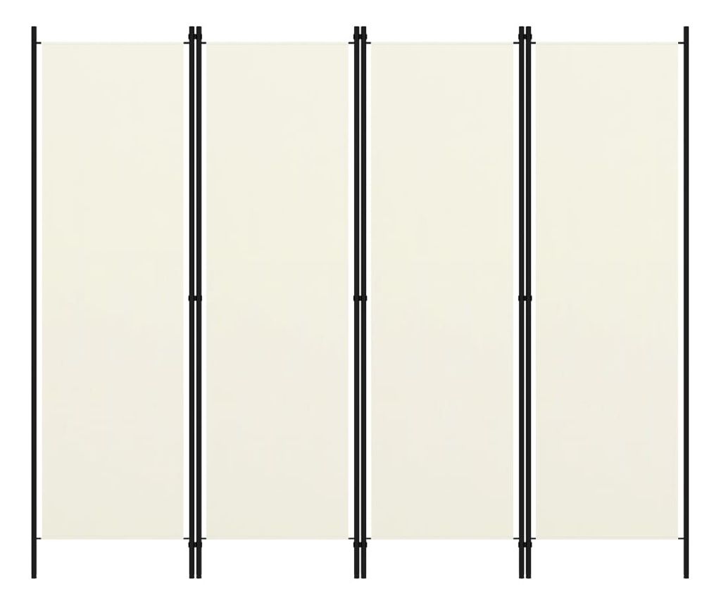 Parawan pokojowy z 4 panelami, biały kremowy, 200 x 180 cm