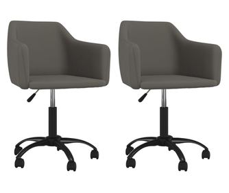 Vrtljiv jedilni stol 2 kosa temno siv žamet