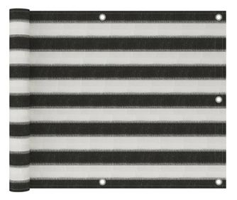 Балконски параван, антрацит и бяло, 75 x 300 см, HDPE