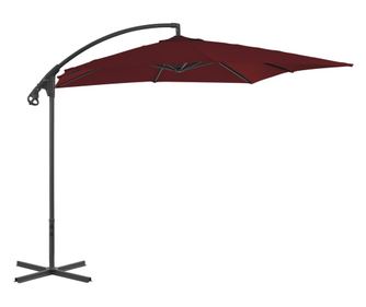 Konzolni suncobran s čeličnom šipkom 250 x 250 cm boja vina