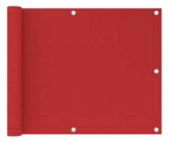 Zaslon za balkon, crveni, 75x300 cm, HDPE