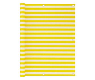 Erkélyparaván, sárga és fehér, 120x500 cm, HDPE