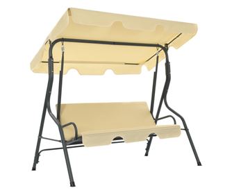 Градинска люлка, кремавобяла, 170x110x153 см