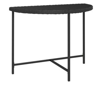 Vrtna mizica črna 100x50x75 cm poli ratan