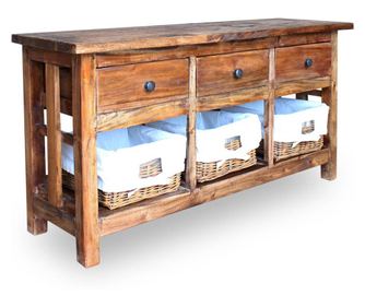 Příborník z masivního recyklovaného dřeva, 100 x 30 x 50 cm