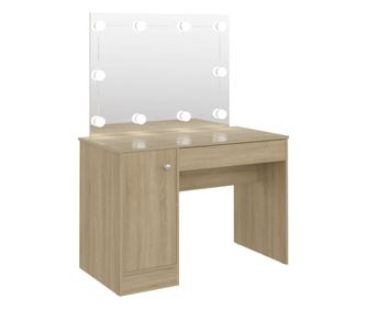 Έπιπλο Μακιγιάζ με Φωτισμό LED Δρυς 110 x 55 x 145 εκ. από MDF