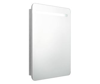 LED kupaonski ormarić s ogledalom boja betona 60 x 11 x 80 cm