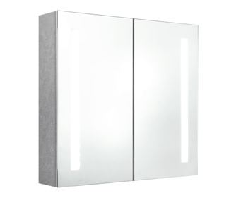 LED kupaonski ormarić s ogledalom boja betona 62 x 14 x 60 cm