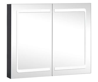 LED шкаф с огледало за баня, 80x12,2x68 см