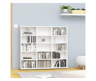 Ormar za CD-e, bijeli, 102 x 23 x 89,5 cm, iverica