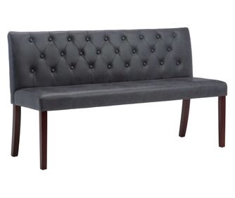 Lavice 148,5 cm šedá umělá semišová kůže