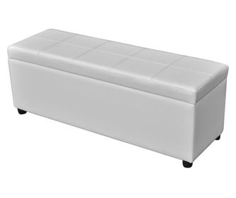 Drvena Dugačka Klupa sa Spremištem Bijela