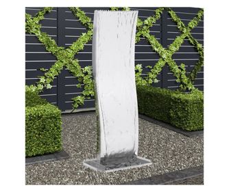 Vrtna fontana s črpalko, 130 cm, nerjaveče jeklo, ukrivljena