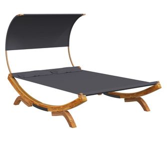 Zunanja postelja s streho 165x203x126 cm trden les antracit