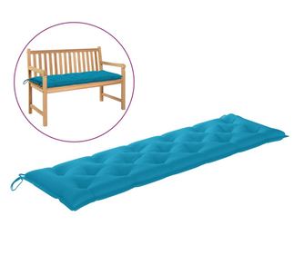 Възглавница за градинска пейка, светлосиня, 180x50x7 см, плат