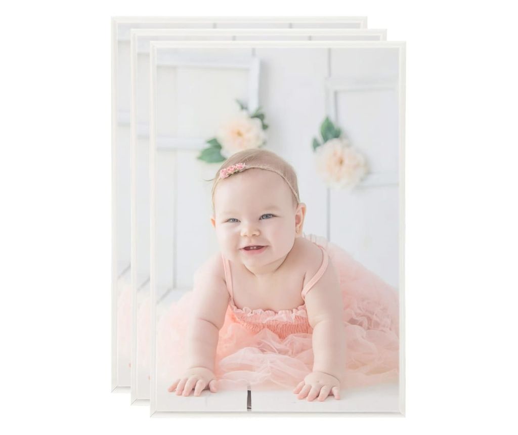 Okviri za fotografije 3 kom za stol srebrni 21 x 29,7 cm MDF