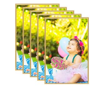 Rame foto colaj pentru perete/masă, 5 buc., auriu, 70x90 cm MDF