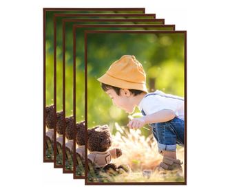 Okviri za fotografije 5 kom za zid i stol brončani 70x90 cm MDF
