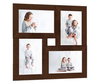 Foto okvir za 4x(10x15 cm) fotografije temno rjav MDF