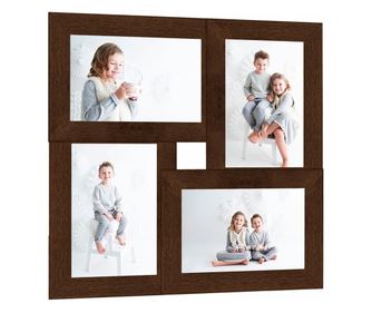 Foto okvir za 4x(13x18 cm) fotografije temno rjav MDF