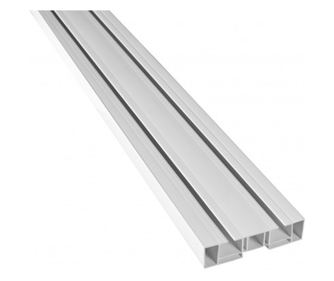 Sina perdea si draperie, 2 canale, prindere tavan, PVC, alb, 1.5m