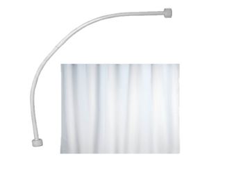 Set bara dus semirotunda, pe colt 90 x 90 cm,cu perdea dus 180X180 cm, Alb