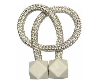 Cordon de strangere Pufo Sphere pentru draperie sau perdea cu magnet, crem