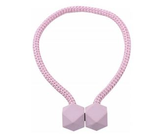 Cordon de strangere Pufo Sphere pentru draperie sau perdea cu magnet, roz