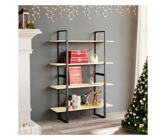 4-polična knjižna omara, 100x30x140 cm, masivni borov les