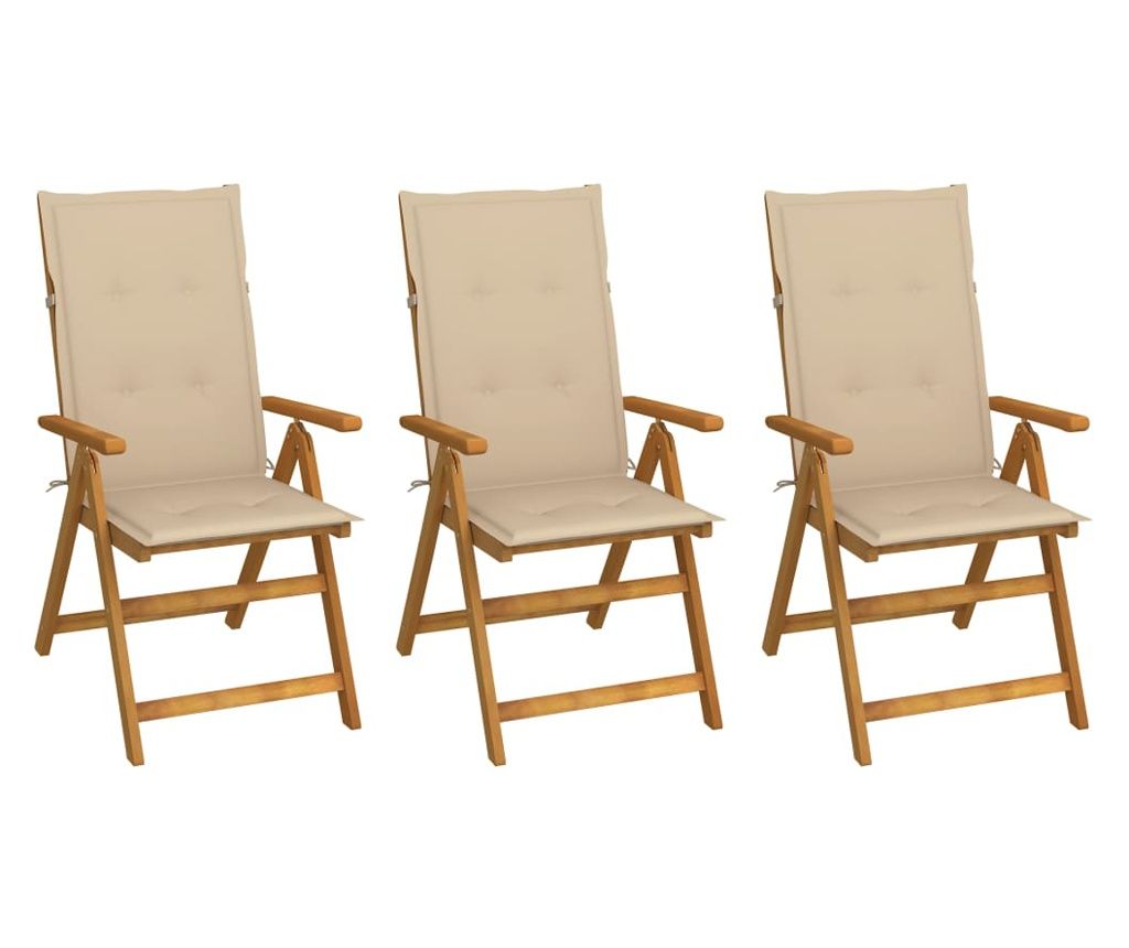 sszecsukhat kerti szkek prnkkal, 3 db, tmr akcfbl