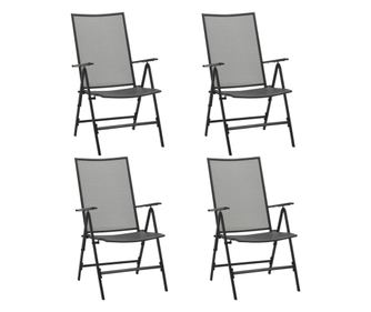 Zložljivi stoli iz mreže, 4 kosi, antracit, jeklo