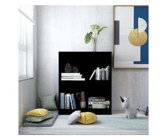 Етажерка за книги, черна, 60x24x76 см, инженерно дърво