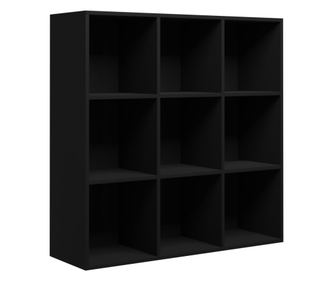 fekete forgácslap könyvszekrény 98 x 30 x 98 cm