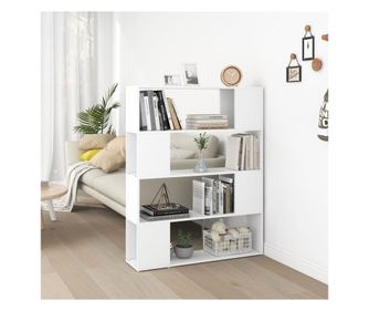 Polica/pregrada za sobu, bijela, 100x24x124 cm