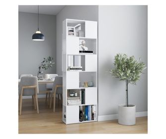 Polica/pregrada za sobu, bijela, 60x24x186 cm