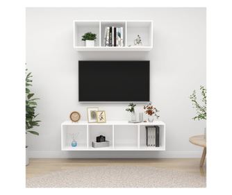 Set TV ormarića, 2 komada, bijela, iverica