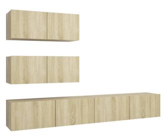 Set de dulapuri TV, 4 piese, stejar sonoma, PAL