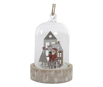 Декоративна фигурка DKD Home Decor Коледа Дървен Кристал Къща (8 x 8 x 12.5 cm)