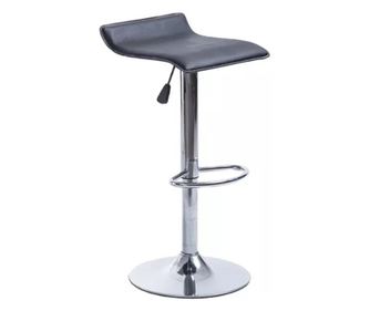 Scaun bar, bistro, salon, hidraulic, suport picioare, cu inaltime reglabila intre 65.5-87 cm, negru, buz