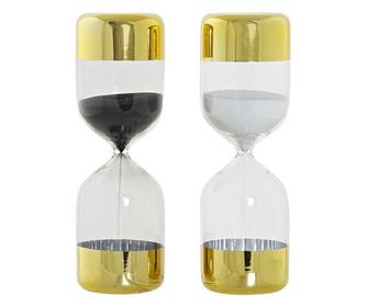 Пясъчен часовник DKD Home Decor Златен Кристал (6.5 x 6.5 x 20.5 cm) (2 pcs)