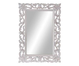 Стенно огледало DKD Home Decor Бял Кристал Дървен MDF (40.5 x 1.5 x 59 cm)