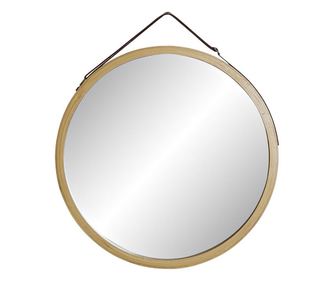 Стенно огледало DKD Home Decor Огледало Естествен Кафяв Бамбук PU (38 x 2 x 43 cm)